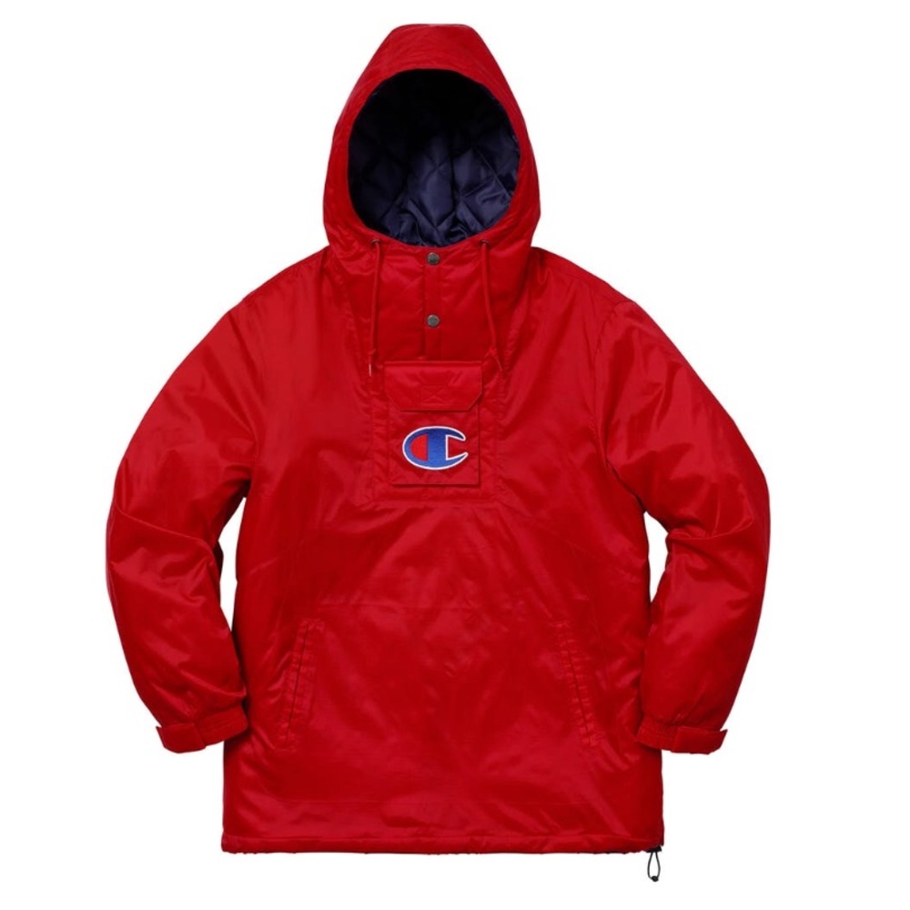 Supreme X Champion pullover parka red small